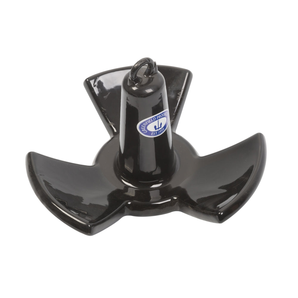 Greenfield 16 lb Black PVC Coated Iron Tri-Fluke River Anchor • 516-B