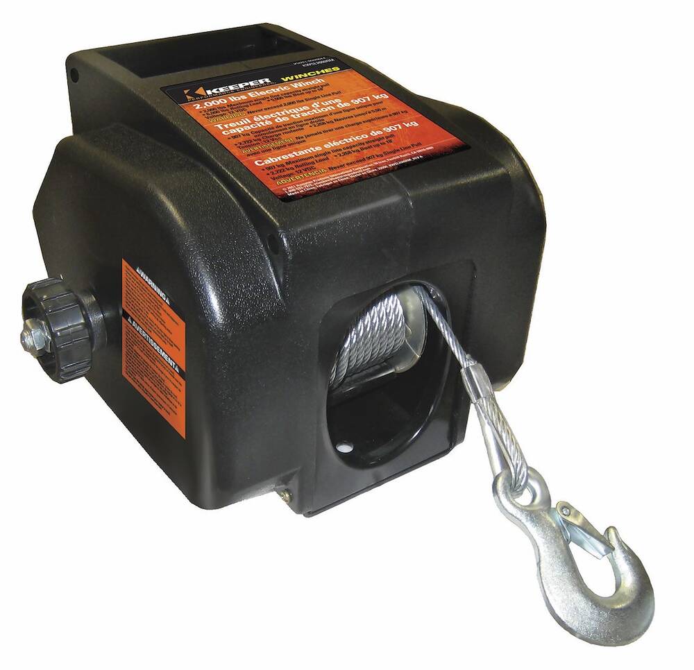Keeper Trailer Hitch Winch, 2,000 lbs. Single Line Pull Capacity • KTSL2000RM