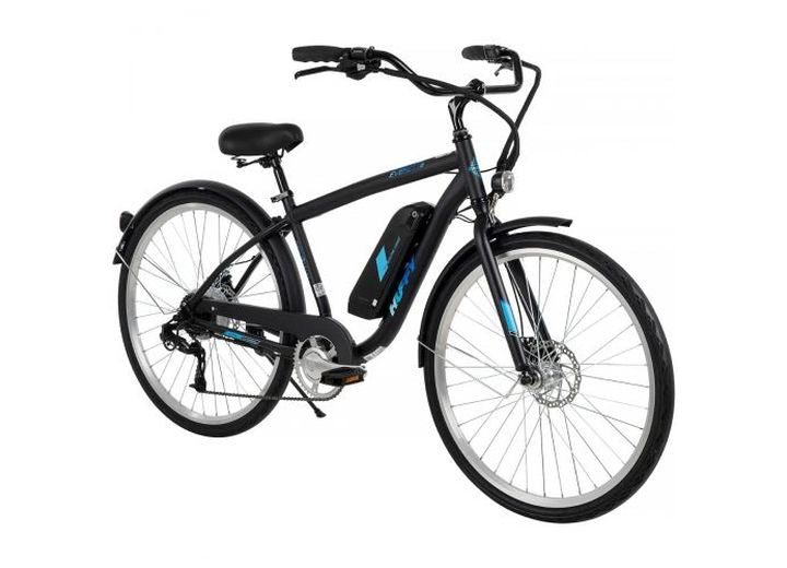 Huffy Everett + Men’s 27.5” Pedal-Assist Electric Comfort Bike – 36V, 350W, Black • E4860