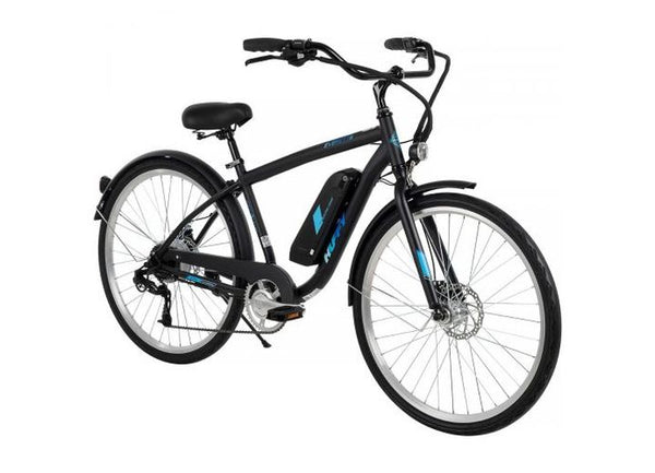 Huffy Everett + Men’s 27.5” Pedal-Assist Electric Comfort Bike – 36V, 350W, Black • E4860