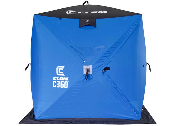 Clam C-360 2-3 Person 6'x6' Portable Hub Ice Fishing Shelter • 114474