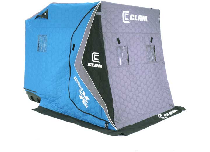 Clam Voyager XT Thermal Fish Trap 2 Person Portable Ice Fishing Shelter • 116606