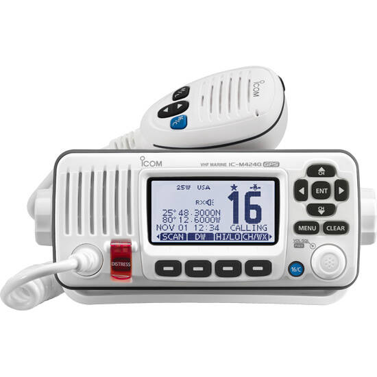 Icom Fixed-Mount VHF Radio with GPS Receiver, White • M424G WHITE