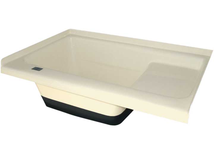 Icon Sit in Step RV Bath Tub with Left Hand Drain - Colonial White • 00473