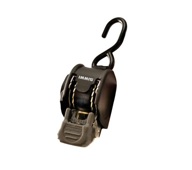 BoatBuckle Mini Retractable Transom Tie-Down Straps with Hook Ends, 72" x 2", Pair • F106877
