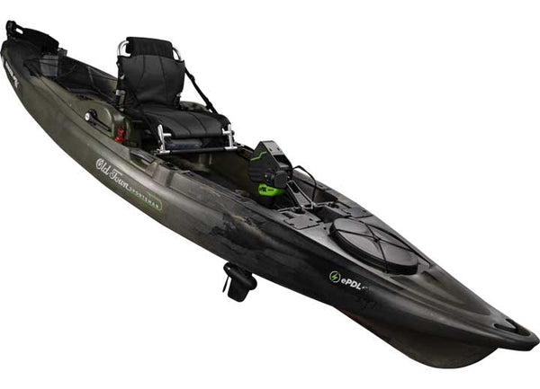 Old Town Sportsman BigWater ePDL+ 132 Kayak & Lithium Ion Battery/Charger, Marsh Camo • 01.4067.0101