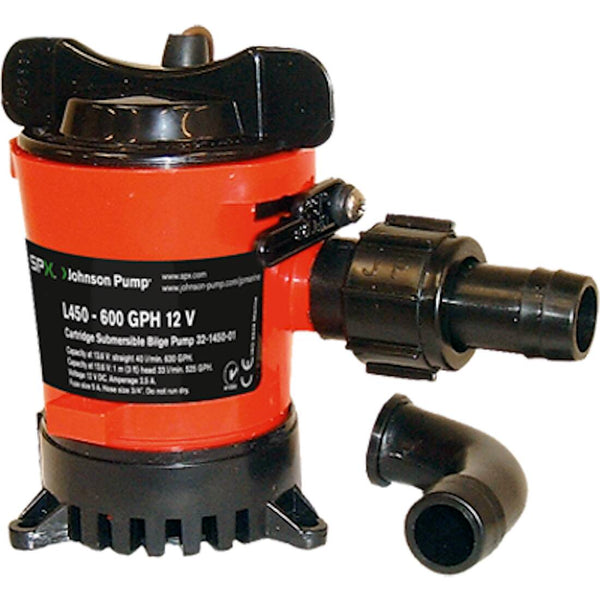 Johnson Pump 12 V 498 GPH Electric Impeller Submersible Bilge Pump • 32503