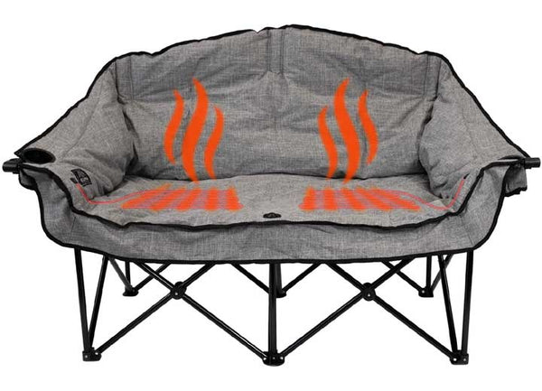 Kuma Outdoor Gear Bear Buddy Heated Double Camping Chair – Heather Grey • 849-KM-BBHDC-HG