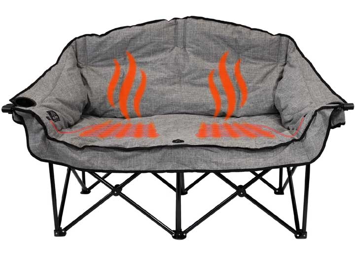 Kuma Outdoor Gear Bear Buddy Heated Double Camping Chair – Heather Grey • 849-KM-BBHDC-HG