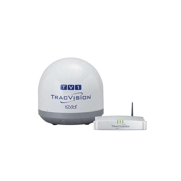 KVH TracVision TV1 13.5" Dia. White TV Circular Antenna System with 50' RG6 Cable for North America • 01-0366-07