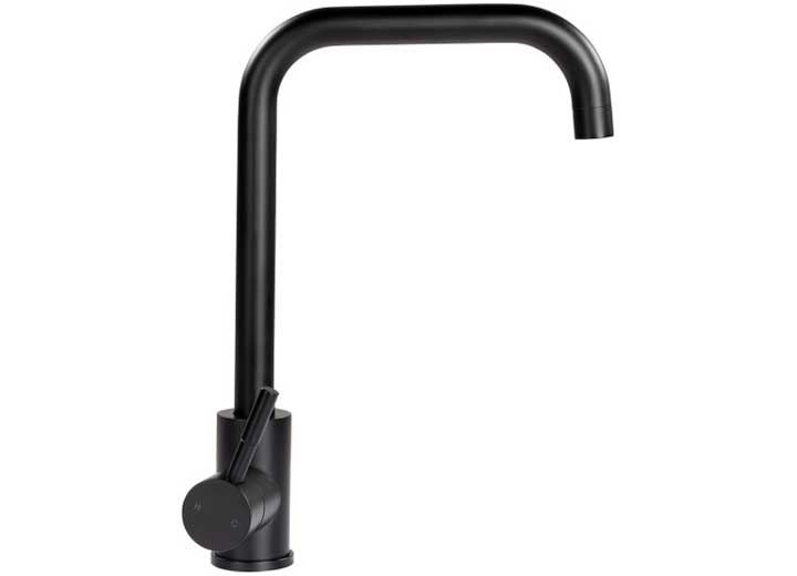Lippert Square Gooseneck RV Faucet - Black Matte • 2021090597