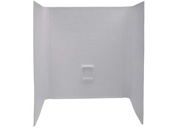 Lippert RV Shower Surround - 24"D x 46"W x 62"H, White, Tile • 210398