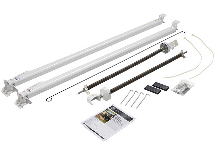 Lippert Solera 1000 Series Universal RV Awning Arms & Hardware Kit - 63"-68" Short, White • 434716