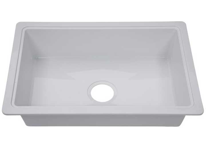 Lippert RV Single Kitchen Galley Sink - 25" x 17" x 6.6" White ABS Plastic • 809032