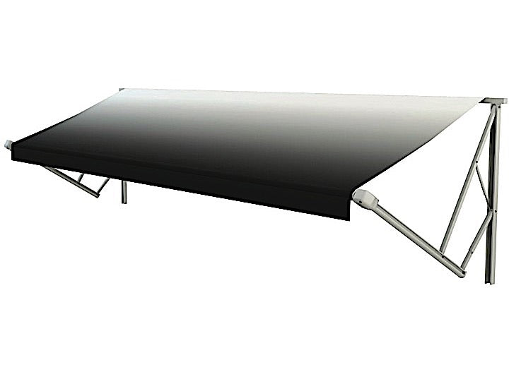 Lippert Power & Hybrid 16'W x 8'Ext. White Fade Vinyl Hybrid RV Patio Awning Roller Assembly & White End Caps • V000211492