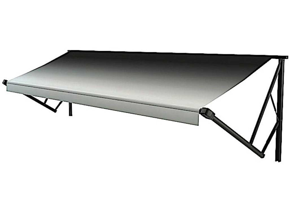 Lippert Power & Hybrid 21'W x 8'Ext. Black Fade Vinyl Hybrid RV Patio Awning Roller Assembly & Black End Caps • V000211531