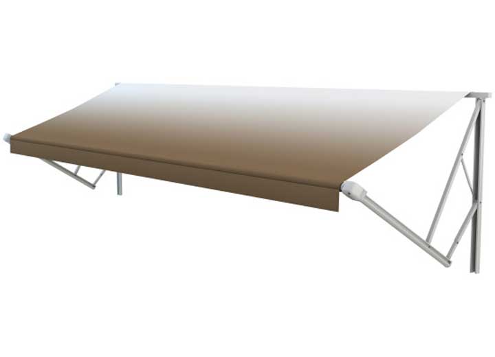 Lippert Power & Hybrid 18'W x 8'Ext. Sand Fade Vinyl Hybrid RV Patio Awning Roller Assembly & White End Caps • V000223191