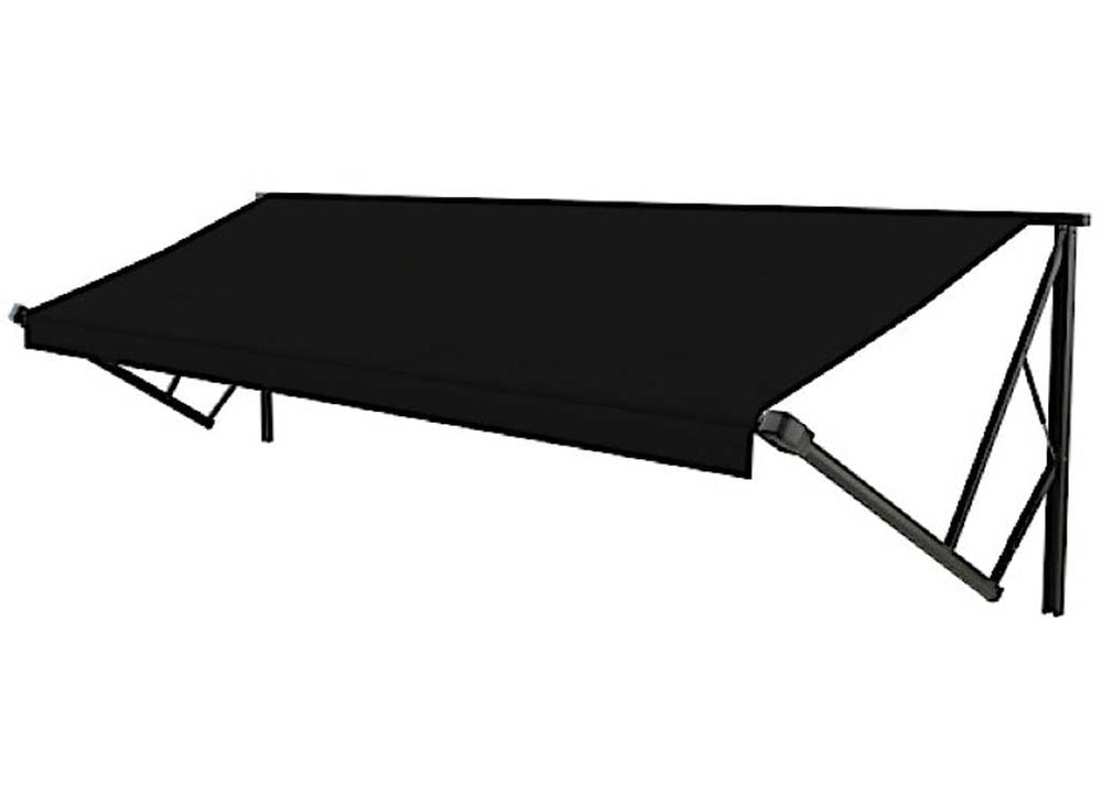 Lippert Power & Hybrid 17'W x 8'Ext. Black Vinyl Hybrid RV Patio Awning Roller Assembly & Black End Caps • V000231446