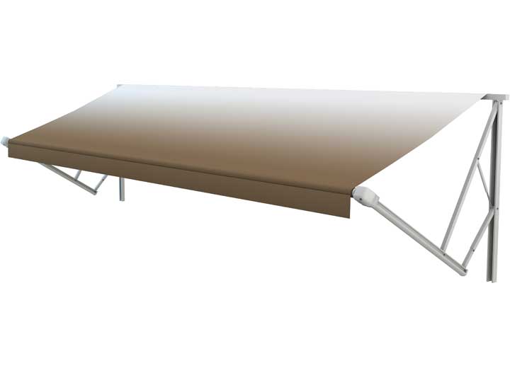 Lippert Solera XL 17'W x 9.8'Ext. Sand Fade Vinyl Power RV Patio Awning Roller Assembly & White End Caps • V000335001