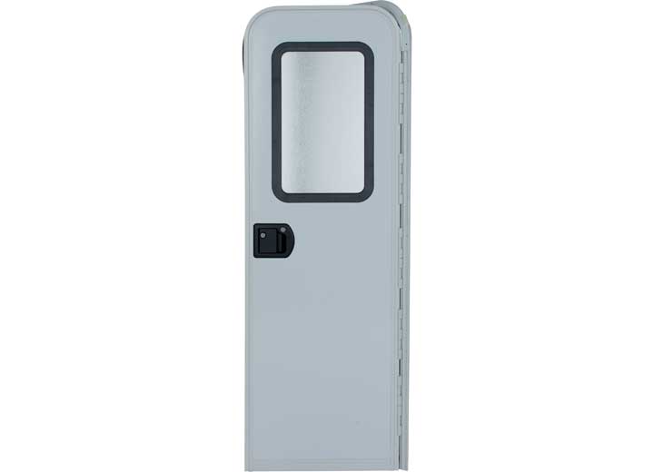Lippert Right Hinge RV Radius Entry Door with Screen Door - 26" X 72", Polar White, Black Window Frame • V000381479