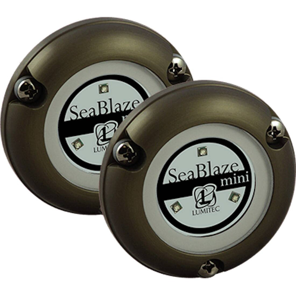 Lumitec SeaBlaze Mini 3.90" Blue Non-Dimming 900 lm Surface Mount Underwater LED Light, 2 Pieces • 101246