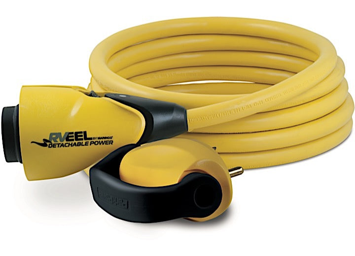 Marinco 30 Amp 125V RV EEL RV Power Cord, Yellow, 25' • CS30-25RV