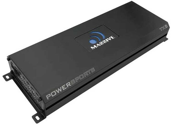 Massive Full Range Bluetooth 5-CH Marine Amplifier, 120 Watts RMS x 4 + 300 Watts @ 2 Ohm • TX5