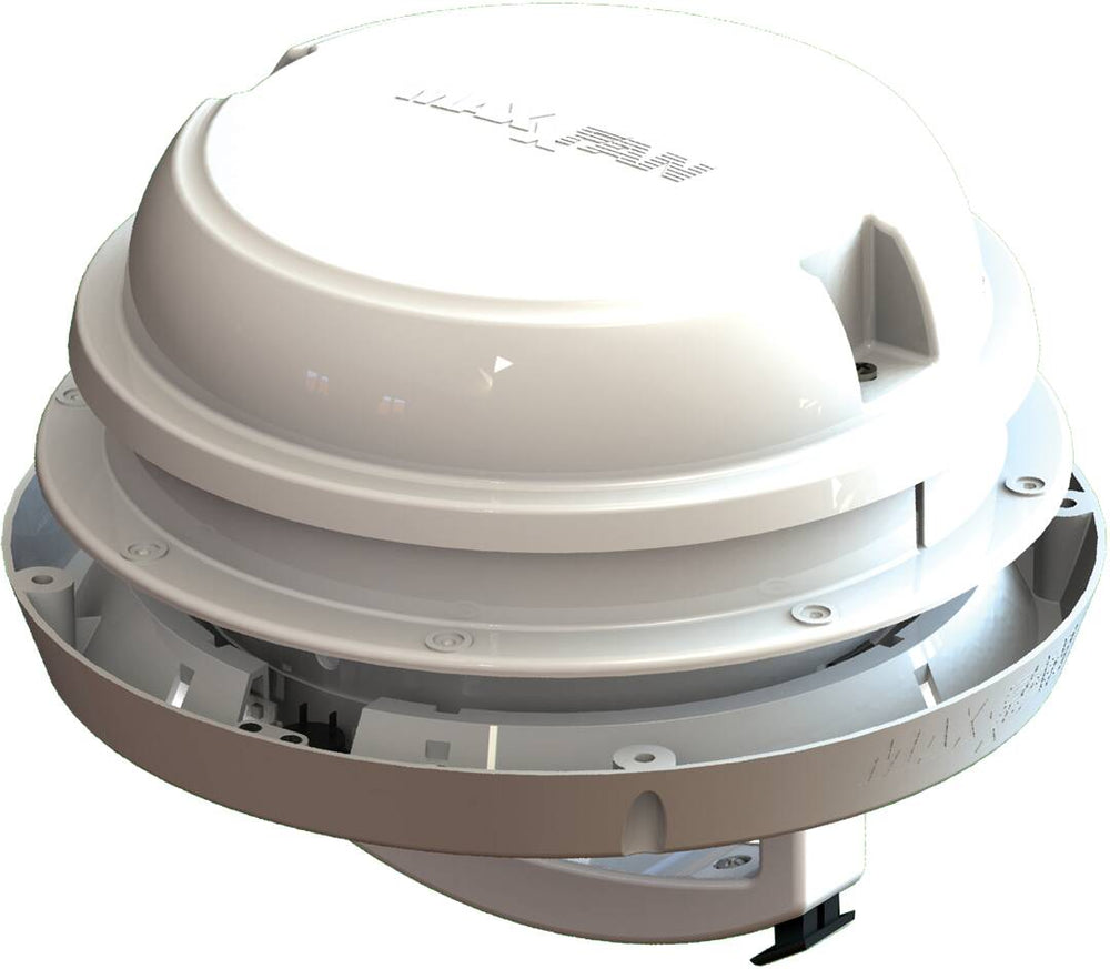 Maxxair Maxxfan Dome Plus Roof Vent with White Manual Lid & Fan • 00-03810W