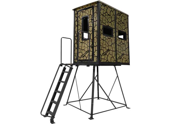 Muddy Striker Steel Box Blind w/ Elite 5' Tower, Cracked Mud Camo • MUD-BBBST2000-5C