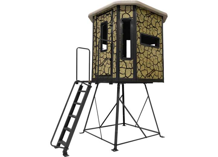 Muddy Bull Box Blind w/ Elite 5' Tower, Cracked Mud Camo • MUD-BBBST4000-5C