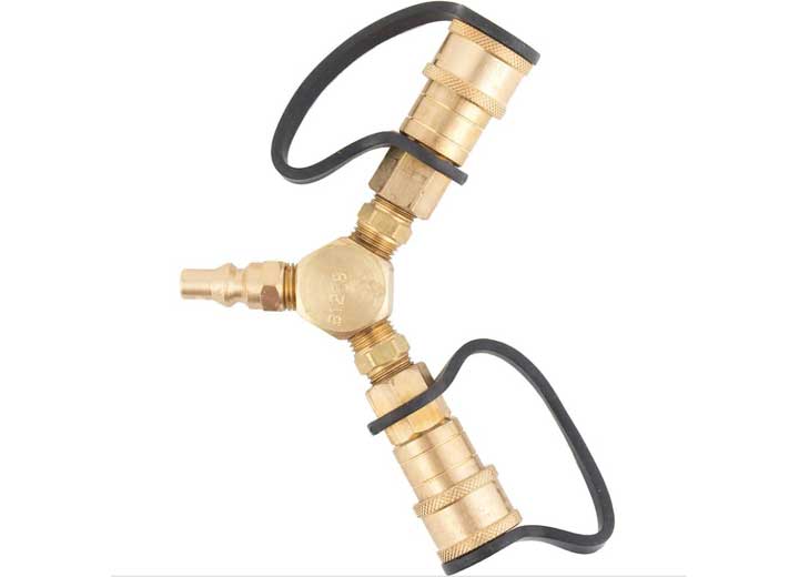 Marshall Excelsior Brass LP Gas Adapter Fitting, 1/4" M Quick Disconnect, 1/4" F Quick Disconnect • ME22YP