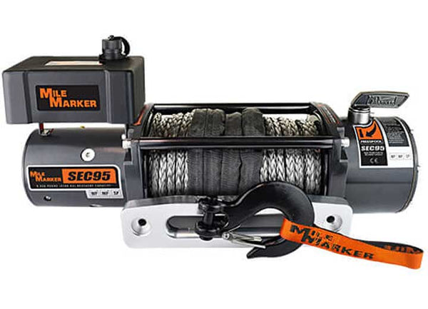 Mile Marker SEC95 Truck/SUV/Jeep Winch, 9,500 LB with Synthetic Rope • 76-53246BW