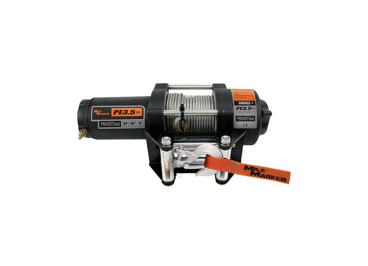 Mile Marker PE3500 - 3500 LB Winch, Steel Cable • 77-50112BW