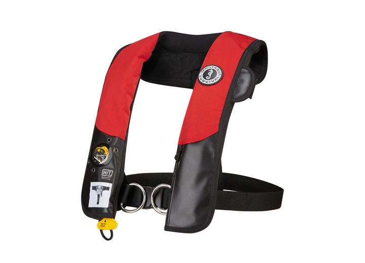 Mustang Survival HIT Hydrostatic Inflatable PFD w/ Harness, Universal Adult, Red/Black • MD318402-123