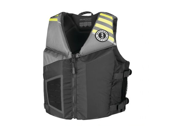 Mustang Survival Young Adult REV Foam Vest, Gray/Yellow • MV3600-270