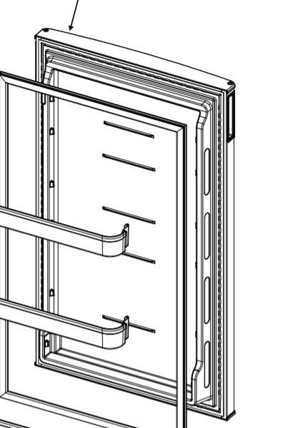 Norcold Lower Refrigerator Door for N10DCSS Polar Series • 640158
