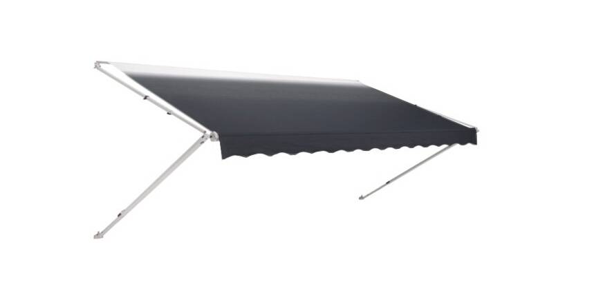 Dometic 8500 15'W x 8'Ext. Onyx Fade Vinyl Manual RV Patio Awning Roller Assembly with Polar White Vinyl Weather Shield • 848NR15.400B