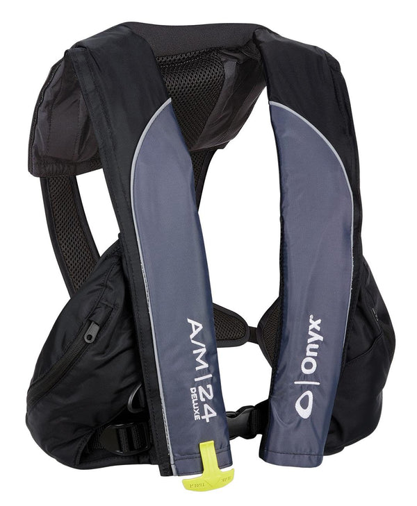 Onyx Outdoor A/M-24 Deluxe Auto/Manual Inflatable PFD - Black - Adult Universal • 132100-700-004-23