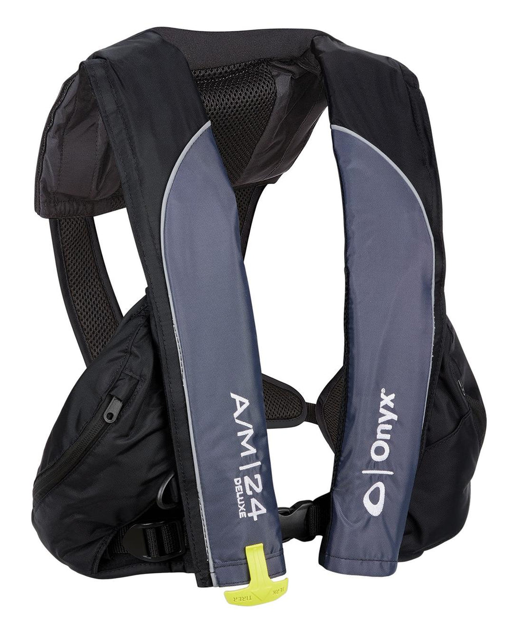 Onyx Outdoor A/M-24 Deluxe Auto/Manual Inflatable PFD - Black - Adult Universal • 132100-700-004-23