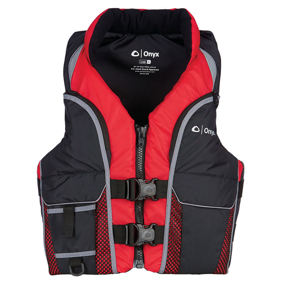 Onyx Outdoor Adult Select Life Jacket, Red/Black, Adult M • 117200-100-030-15