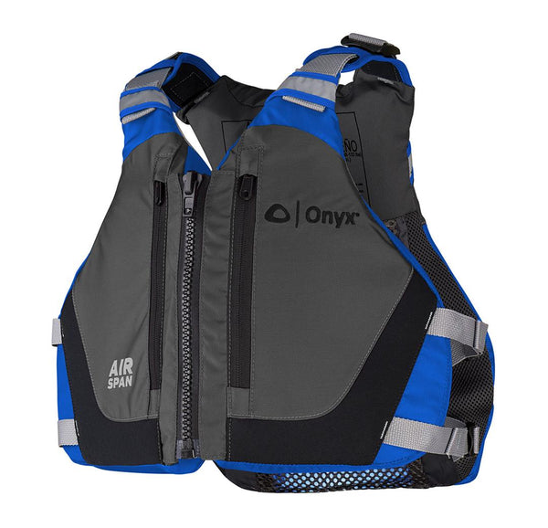 Onyx Outdoor Airspan Breeze Paddling Kayak Life Vest, Blue/Black, XS/Small • 123000-500-020-23