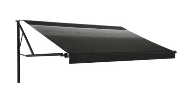 Dometic 9100 12'W x 8'Ext. Vinyl Fade Onyx Power RV Patio Awning with Polar White Weather Cover • 915NR12.000B