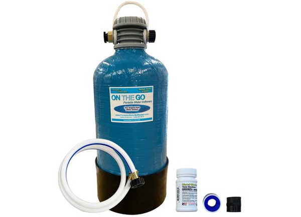On The Go Portable Double Standard Water Softener, 16,000 Grain w/ Brass Adapters • OTG4-MD-DS