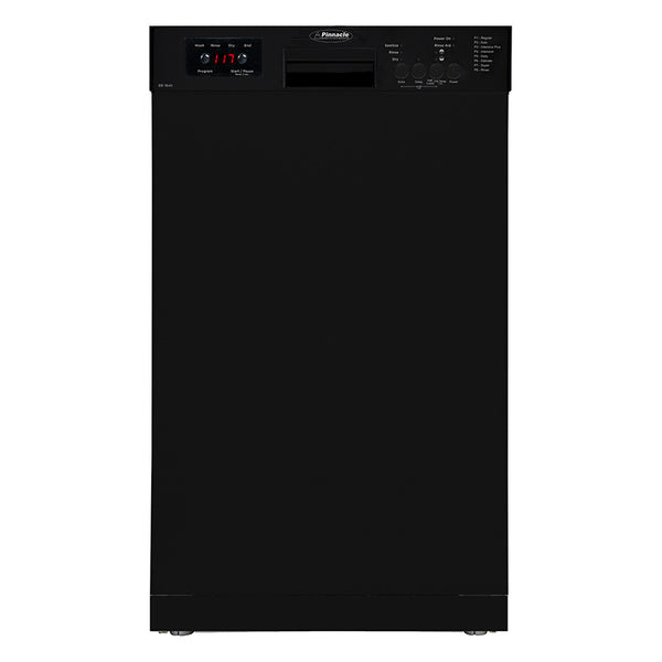 Pinnacle 18" Built-In Dishwasher 8 Place Settings & 8 Wash Programs, Black • BB 1840