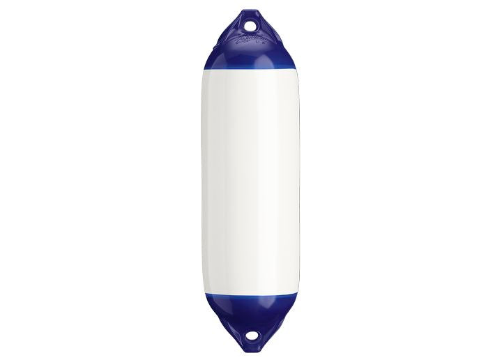 Polyform 7.5" X 26" F-Series Boat Fender, White/Blue • F-02 WHITE