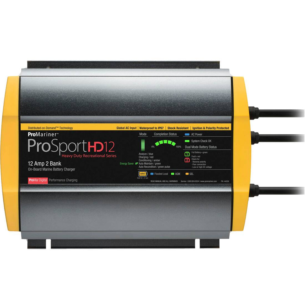ProMariner ProSportHD 12 Global Gen 4 - 12 Amp - 2 Bank Battery Charger • 44026