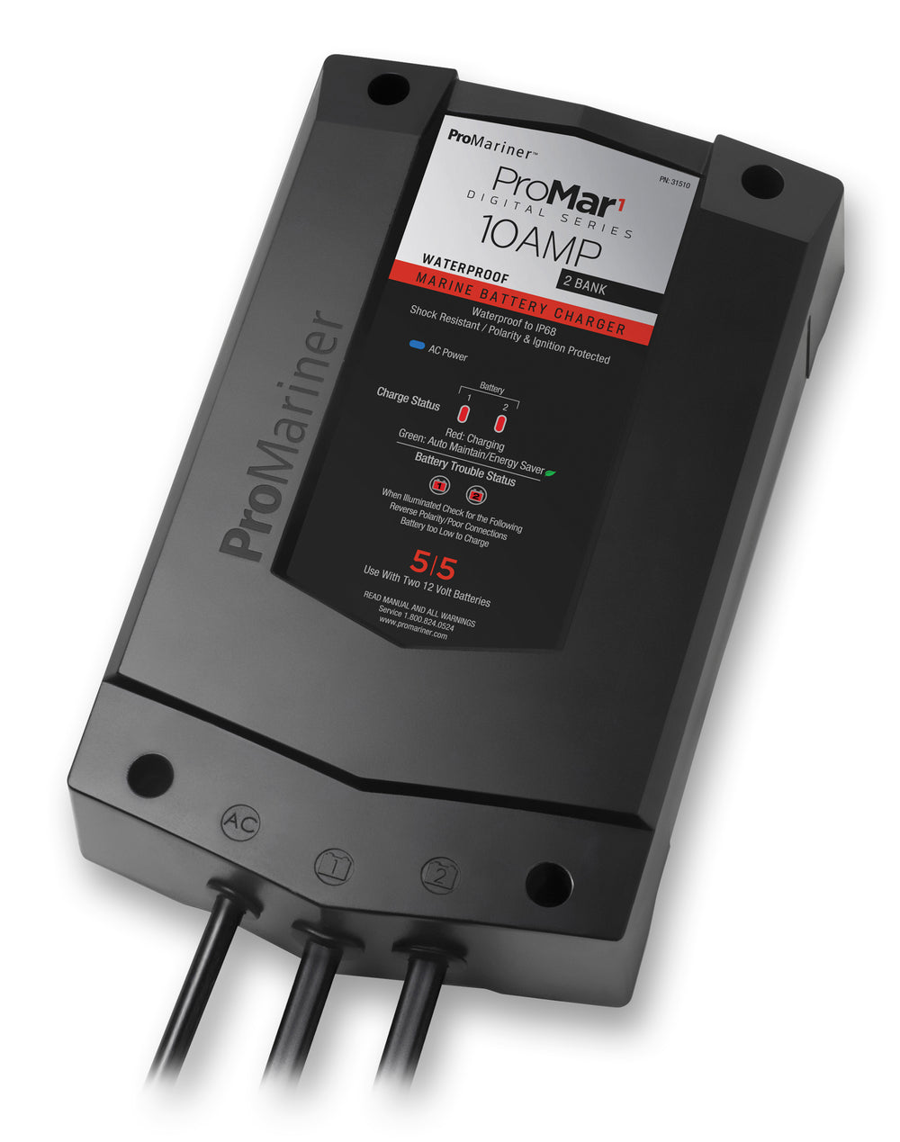 ProMariner ProMar1 DS Digital - 10 Amp - 2 Bank Charger • 31510