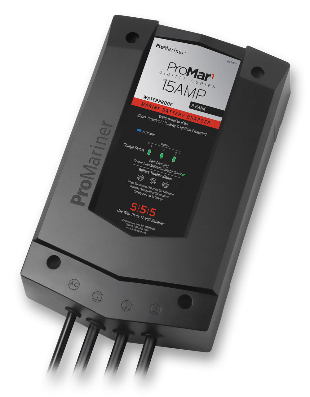 ProMariner ProMar1 DS Digital - 15 Amp - 3 Bank Charger • 31515