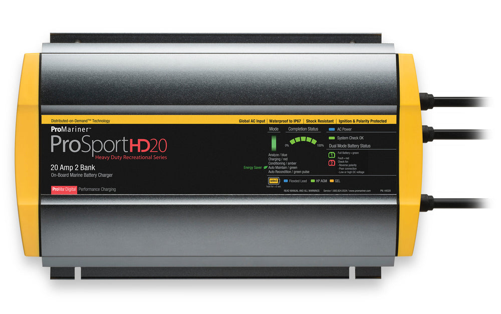 ProMariner ProSportHD 20 Gen 4 - 20 Amp - 2 Bank Battery Charger • 44020