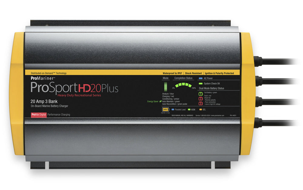 ProMariner ProSportHD 20 Plus Gen 4 - 20 Amp - 3 Bank Battery Charger • 44021